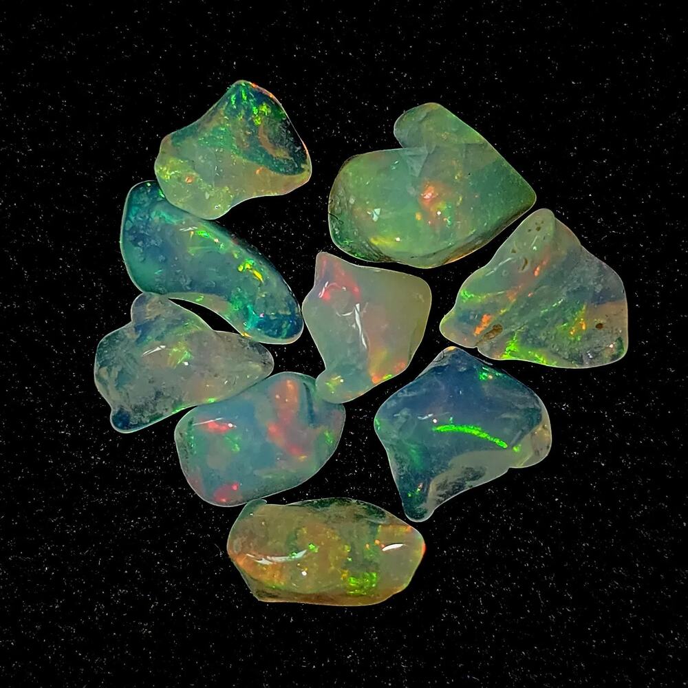10.36 Ctw Natural Ethiopian Fire Opal Rough Lot Untreated
